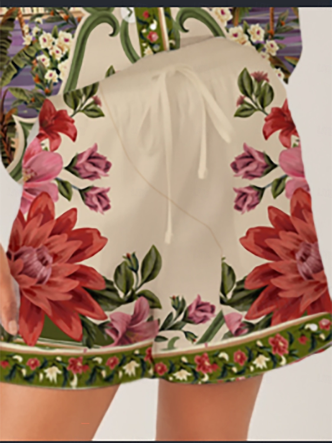 Hawaii Palm luftige shorts i lin-look med blomsterprint 2026 - $67.99 –P1