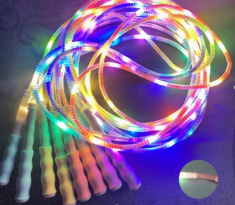 2026年 フィットネスエクササイズ機器用のLEDライト付き縄跳び、絡まないロープスキッピング、柔らかいビーズセグメント、子供、女性、男性向けのプレミアム調節可能縄跳び  コレクション – $17.99 –P1