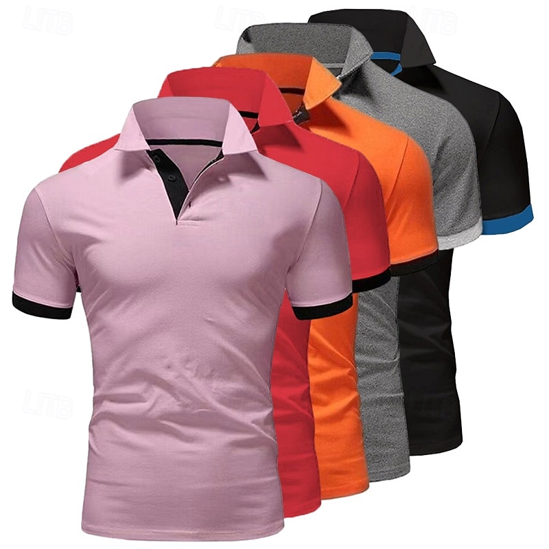 Per uomo Polo Maglia da golf Casuale Sportivo Classico Manica Corta Essenziale Tinta unica Semplice 5 pezzi Confezione multipla Estate Primavera Tutte le stagioni Vestibilità aderente 1 2 3 4 5 6 Polo del 2026 a $58.99 –P10