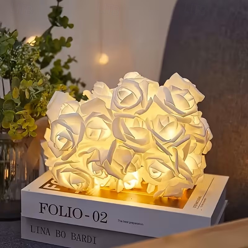 Guirnalda de luces rosas de 1,5 m y 10 LED con pilas para bodas, fiestas, hogar, terrazas, San Valentín, Día de la Madre, cumpleaños, luces decorativas. 2026 - $17.99 –P9