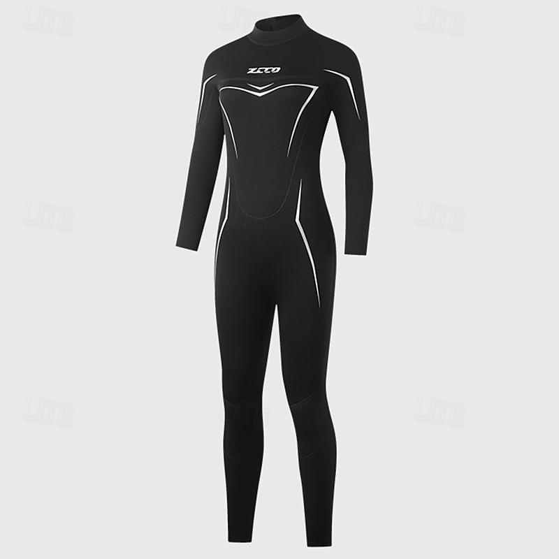 Per donna Muta in neoprene da 3 mm Tuta termica integrale Tinta unita Termico Addensato Protezione UV Manica Lunga Costume da Bagno Costume da bagno Surf Immersione Snorkeling Primavera del 2026 a $115.99 –P6