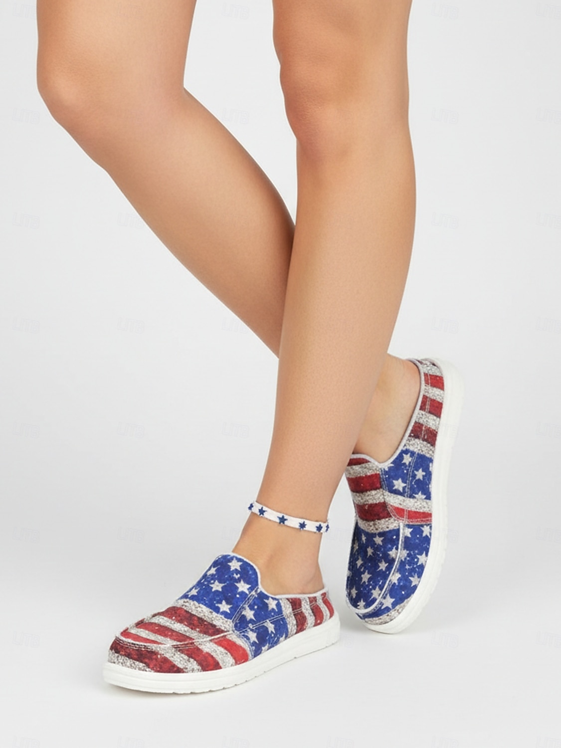 250η Επέτειος Ηνωμένων Πολιτειών Γυναικεία Μάλικι Κόκκινο Μπλε με εκτύπωση Σημαίας ΗΠΑ – Παπούτσια Slip-On από Καμβά για ΗΠΑ 4η Ιουλίου Υπαίθριες εκδηλώσεις Ταξίδια  Καθημερινή Χρήση 2026 - $32.99 –P2