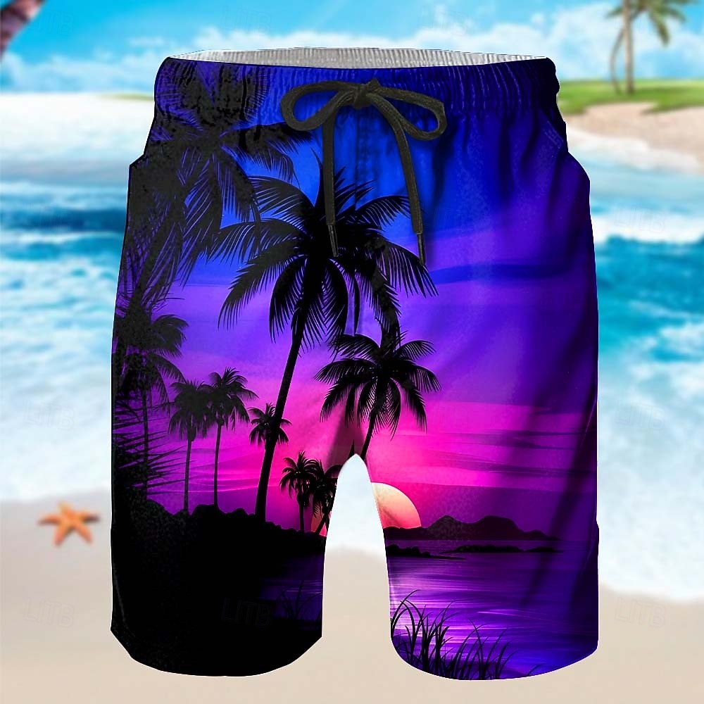 Per uomo Albero di Cocco Natura e paesaggi Piante Tropicali Pantaloncini da tuta Shorts da Spiaggia Pantaloncini in spugna Misura del girovita medio Hawaiano Vacanza al Mare Coulisse Elastico in vita del 2026 a $20.99 –P1
