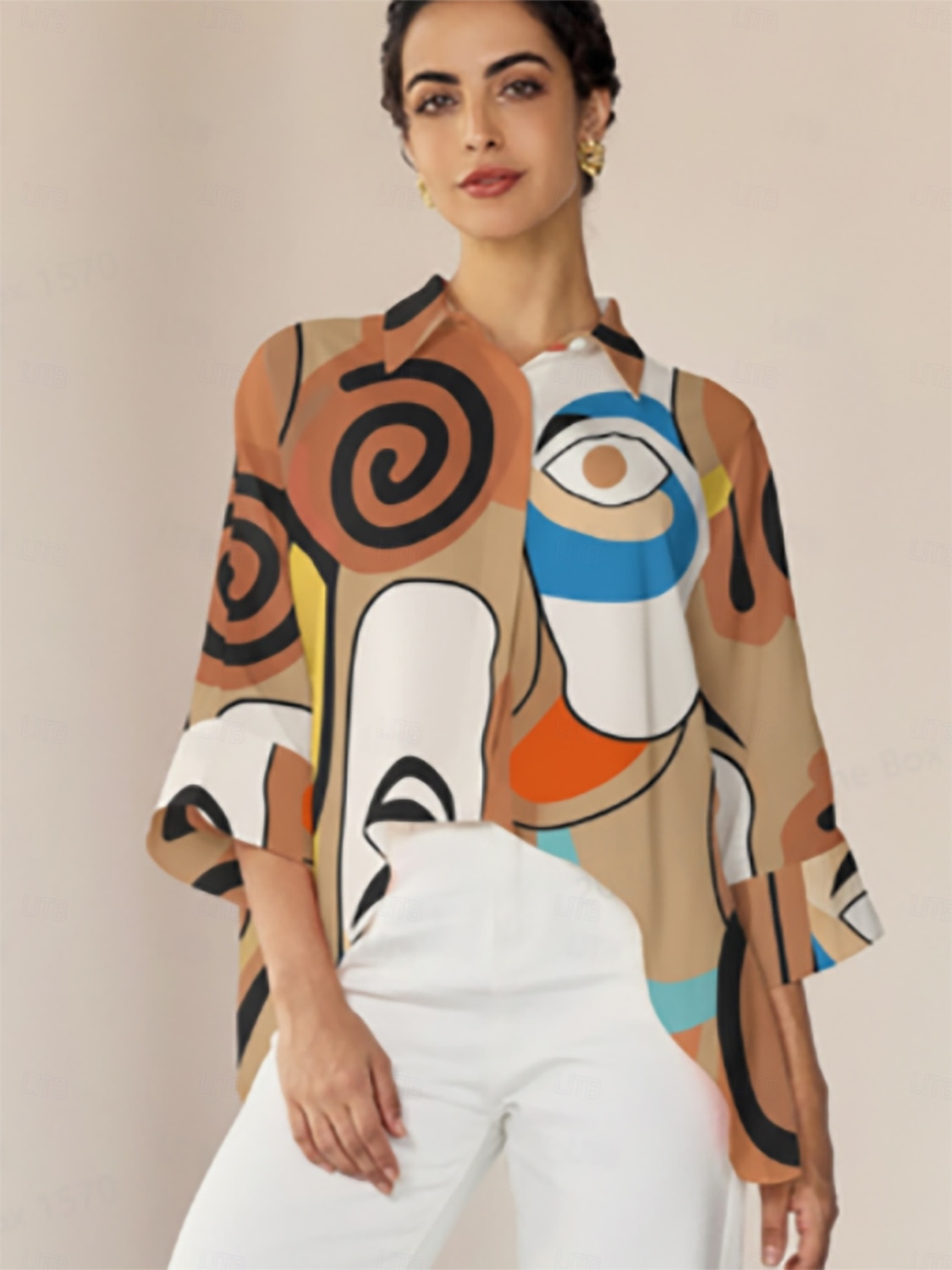 Abstract Art Silky Satin Top 2026 - $67.99 –P1
