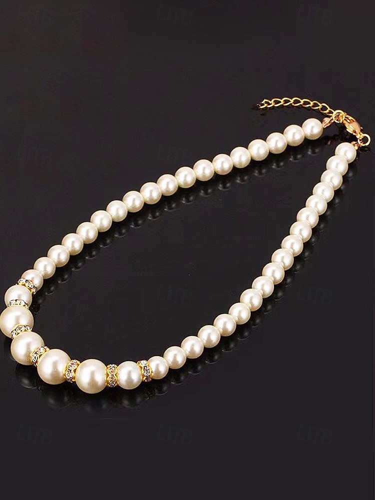 Women's Faux Pearl Jewelry Set, Elegant Gold & Silver Tone, Necklace, Earrings & Bracelet, Perfect for Weddings and Formal Occasions 2026 - $9.99 –P6