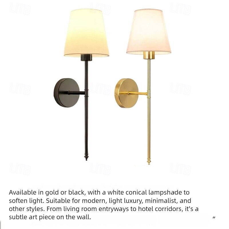 Vevnitř Moderní Nordický styl Vnitřní nástěnná svítidla Obývací pokoj Ložnice Kov Látka nástěnné svítidlo 110-240 V 2026 - $49.99 –P5