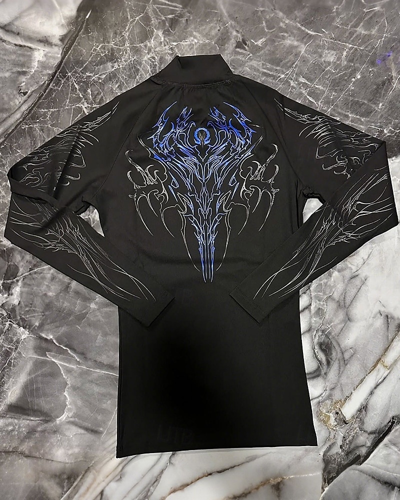 Ανδρικά Αφηρημένο Tricou de Alergat Μπλούζα συμπίεσης Άνοιξη Φθινόπωρο Μακρυμάνικο Γρήγορο Στέγνωμα Συμπίεση Ύγρανση Γυμναστήριο προπόνηση Ενεργή εκπαίδευση Ασκηση Θαλασσί Μαύρο Λευκό ΑΘΛΗΤΙΚΑ ΡΟΥΧΑ 2026 - $27.99 –P8