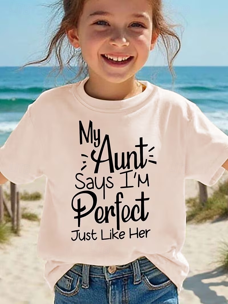 Mädchen 3D Grafik Buchstabe T-Shirt Kurzarm 3D-Druck Sommer Frühling Sport Mode Streetwear Kinder 4-12 Jahre Rundhalsausschnitt Lässig Täglich Outdoor Normale Passform 2026 - $12.99 –P3