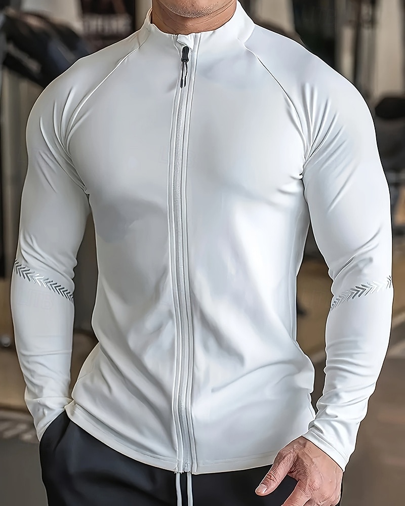 Pánské Jednobarevné Koşu Tişörtü Stahovací tričko Jaro Podzim Zapni Dlouhý rukáv Rychleschnoucí Komprese Odvod vlhkosti Cvičení v tělocvičně Aktivní trénink Cvičení Černá Bílá Šedá sportovní oblečení 2026 - $30.99 –P7