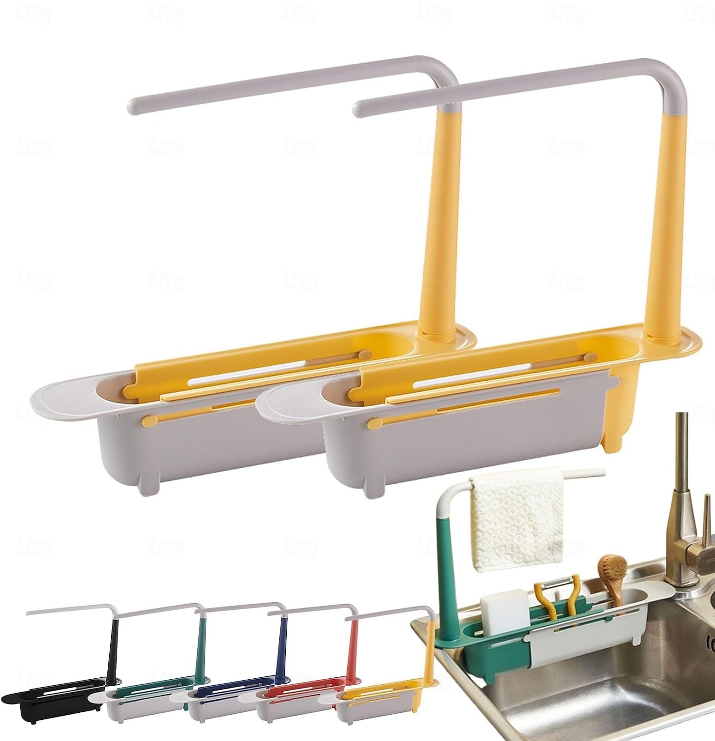 2Pcs Telescopic Sink Storage Rack, Adjustable Kitchen Sink Organizer Rack, Expandable Telescopic 2 in 1 Sink Drainer, Sponge Soap Holder for Home Kitchen Supplies 2026 - $20.99 –P5