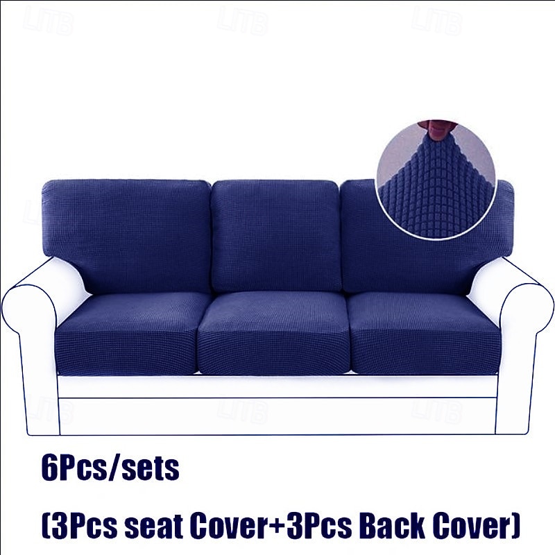 Juego de fundas de cojín de sofá elásticas de lujo minimalistas, funda completa, funda de sofá elástica antideslizante para sofá de 2/3 plazas 2026 - $41.99 –P10