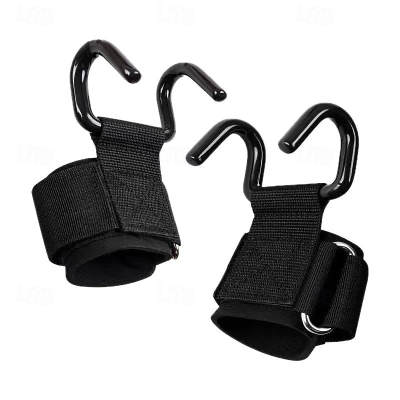 2 st tyngdlyftningskrokar med handledsbandage handledsrem gym fitnesskrok viktrem pull-ups kraftlyftningshandskar 2026 - $16.99 –P2