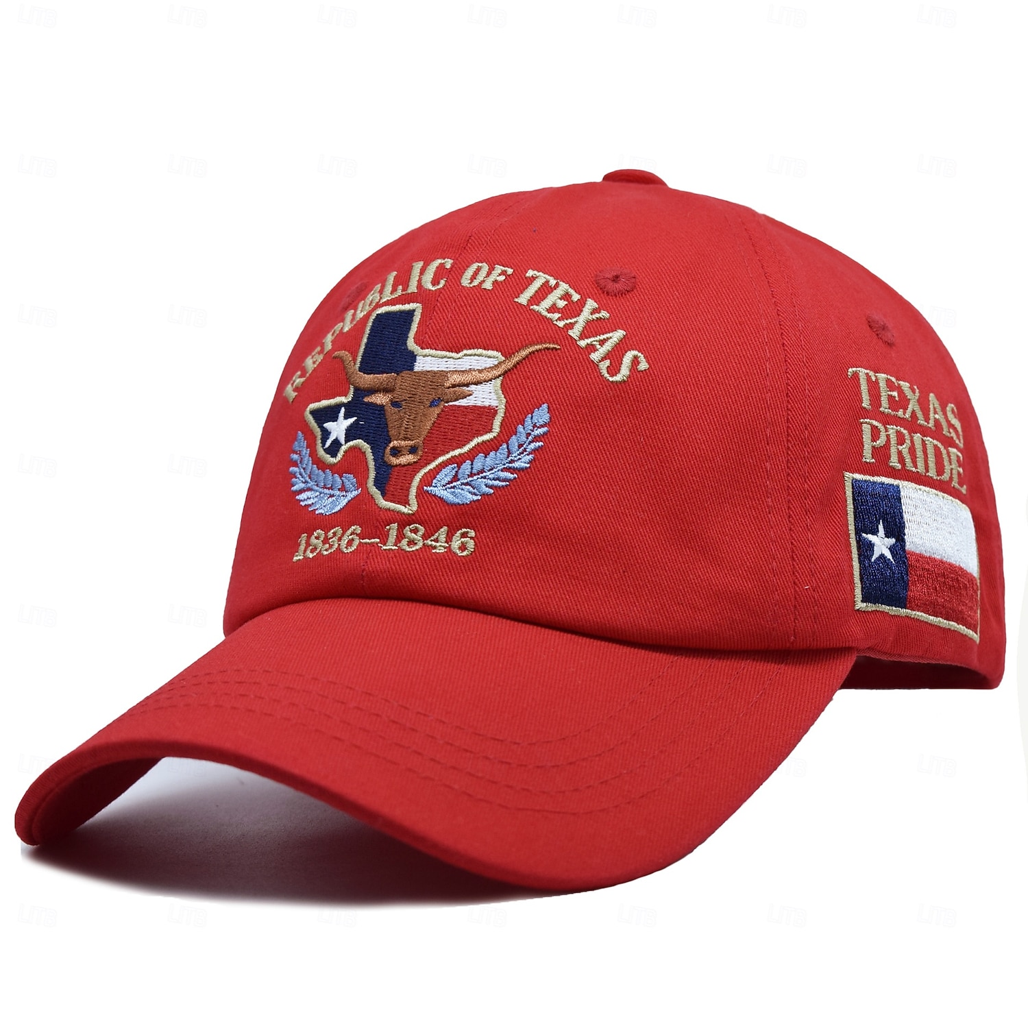 2026年 テキサス共和国記念帽子、刺繍入りテキサスプライド野球帽、男性用ヴィンテージ調節可能コットンキャップ &女性、1836～1846年 ローンスター・テキサス旗のデザイン  コレクション – $21.99 –P6