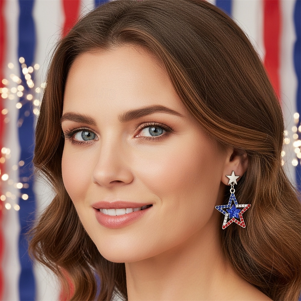 250 aniversario EE.UU. Pendientes Cosplay Adulto Mujer Día de la Independencia 4 de julio Fiesta Rendimiento Disfrazarse 2026 - $12.49 –P1