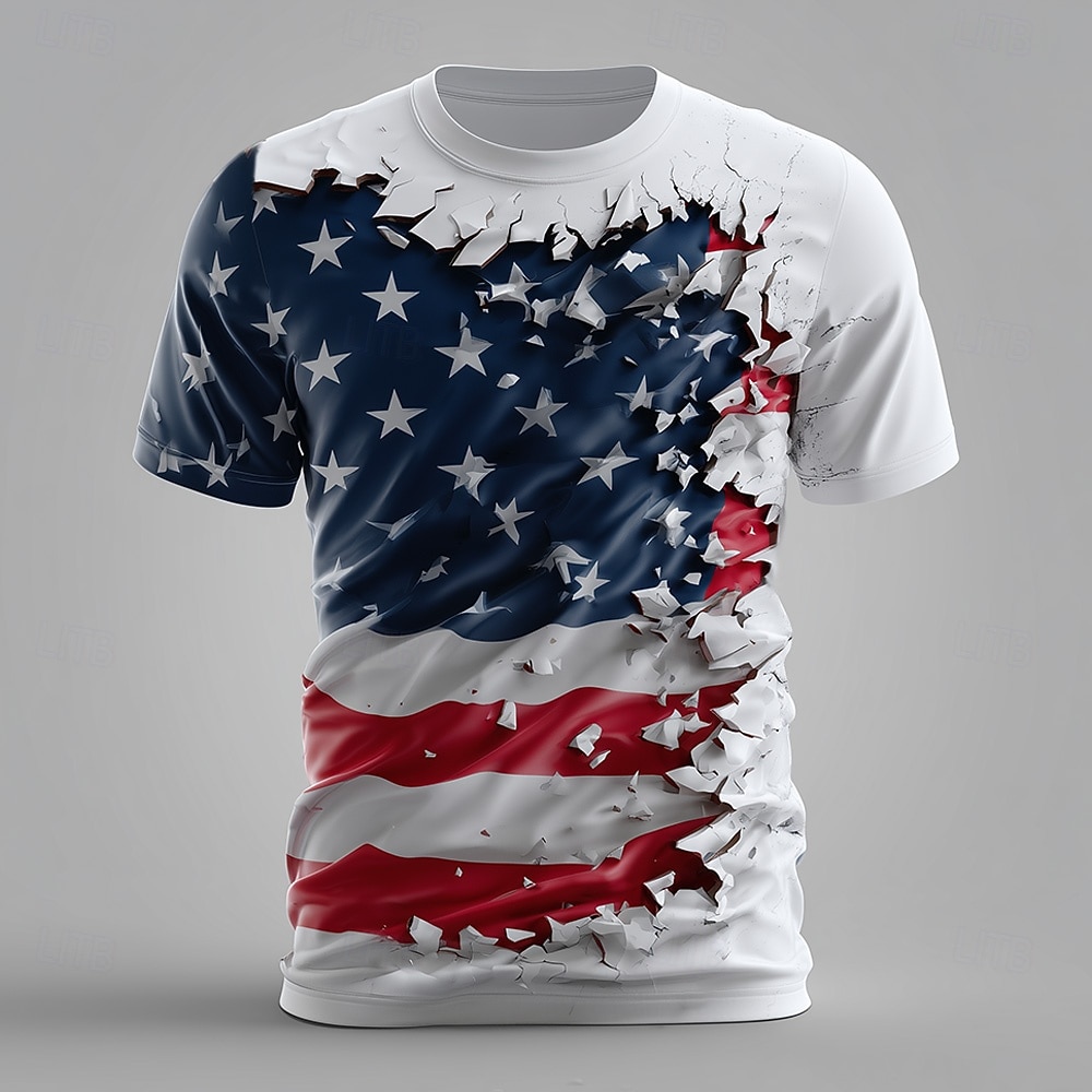 4. července 2026 250. pamětní den pánské vlastenecké vintage opotřebované patriot grafika americké vlajky tričko 2026 - $21.99 –P2