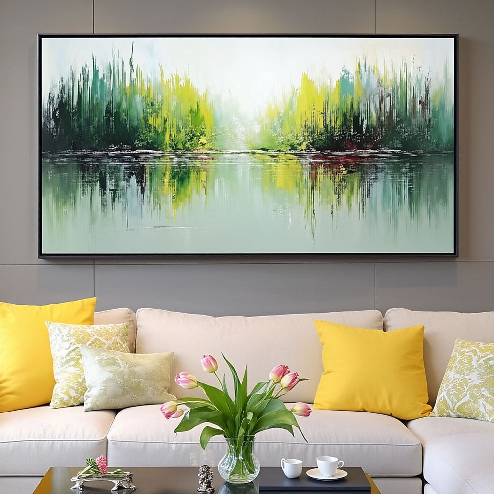 Handmade Landscape Canvas Wall Art Abstract Modern Contemporary Oil Painting Green Seascape Textured Artwork Decor Abstract Green Oil Painting 2026 - $94.99 –P2