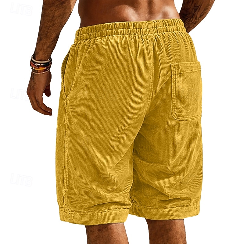 Per uomo Shorts Pantaloncini casual Pantaloncini di velluto a coste Pantaloncini strutturati Tasca Elastico in vita Tinta unica Semplice Comodità Traspirante Lunghezza al ginocchio Casuale All'aperto del 2026 a $9.49 –P10
