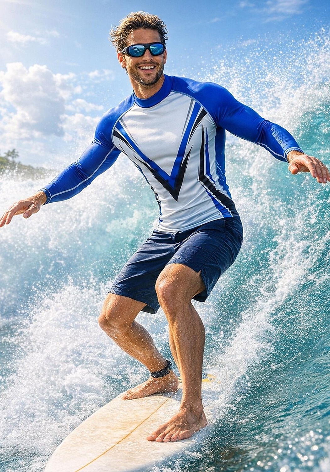 Men's Rash Guard Swim Shirt Geometric UPF50+ UV Protection Quick Dry Long Sleeve Swimwear Sun Shirt Surfing Canoeing Beach Summer 2026 - $27.99 –P1