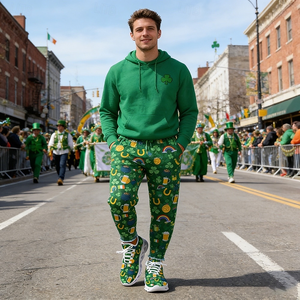 Męskie trampki sportowe Green Clover na Dzień Świętego Patryka – oddychające i wygodne buty do biegania na paradę irlandzką, spacery na świeżym powietrzu, imprezy świąteczne i do codziennego użytku 2026 - $42.99 –P5