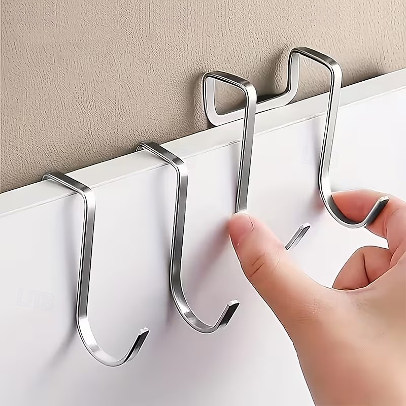 10 stk. doble kroker til over døren uten boring, s-formede kroker, doble kroker til studentboliger, kleskroker, baderoms- og kjøkkenkroker, s-formede kroker, kroker til over døren 2026 - $15.99 –P2