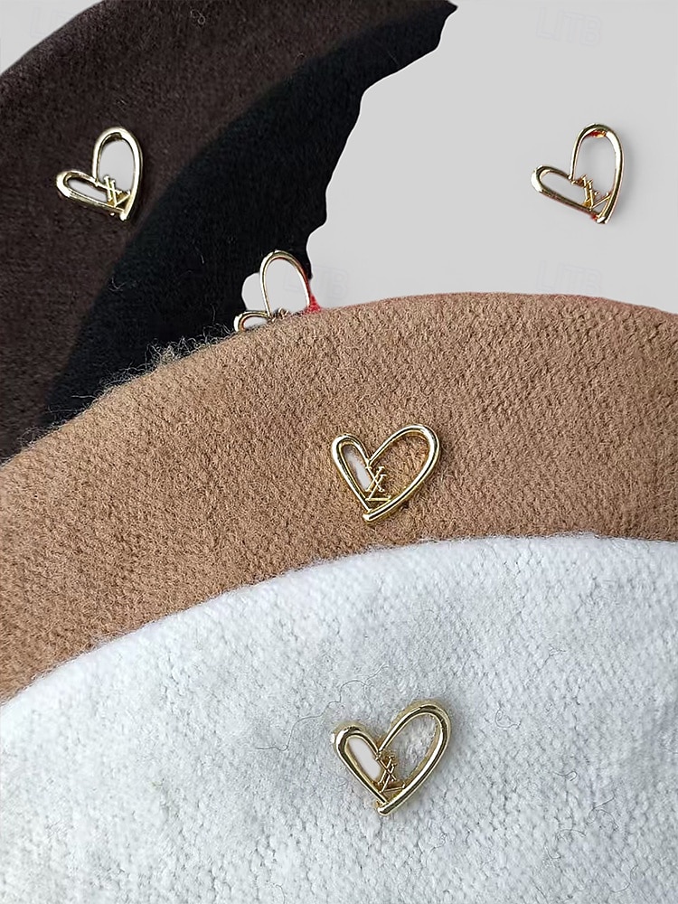 damski beret w kształcie serca, wykonany z imitacji wełny, dostępny w wielu kolorach, idealny na prezent walentynkowy i do noszenia na co dzień 2026 - $14.99 –P11