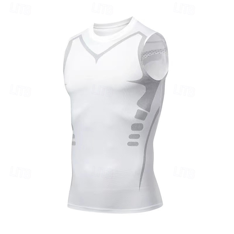 Voor heren Effen Training tanktop Hardlooptanktop Fitness tanktop Zomer Mouwloos Sneldrogend Compressie Vochtregelerend Sportschooltraining Actieve training Oefening Zwart Wit White + Gray 2026 - $6.49 –P5