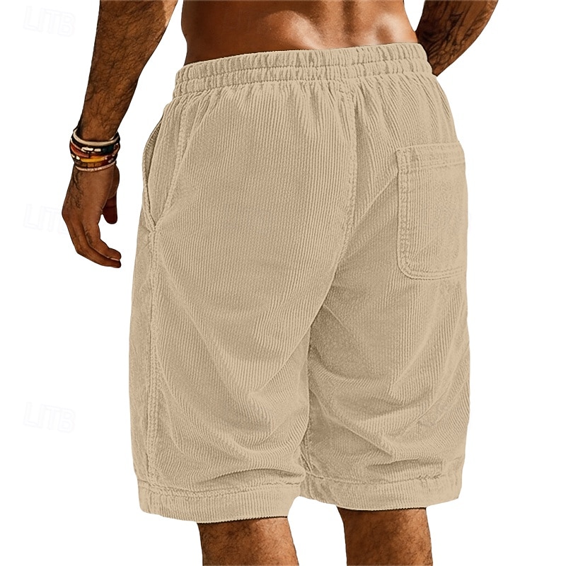 Per uomo Shorts Pantaloncini casual Pantaloncini di velluto a coste Pantaloncini strutturati Tasca Elastico in vita Tinta unica Semplice Comodità Traspirante Lunghezza al ginocchio Casuale All'aperto del 2026 a $9.49 –P2