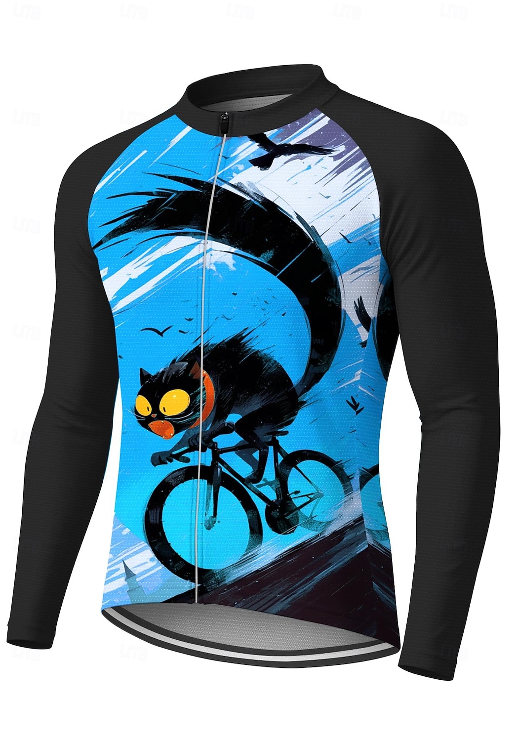 Homens Camisa para Ciclismo Jersey em declive Gato Personagem Cor de contraste Manga Longa Moto Camiseta Camisa / Roupas Para Esporte Roupas de Compressão com 3 bolsos traseiros Ciclismo de Montanha de 2026 por $32.99 –P9