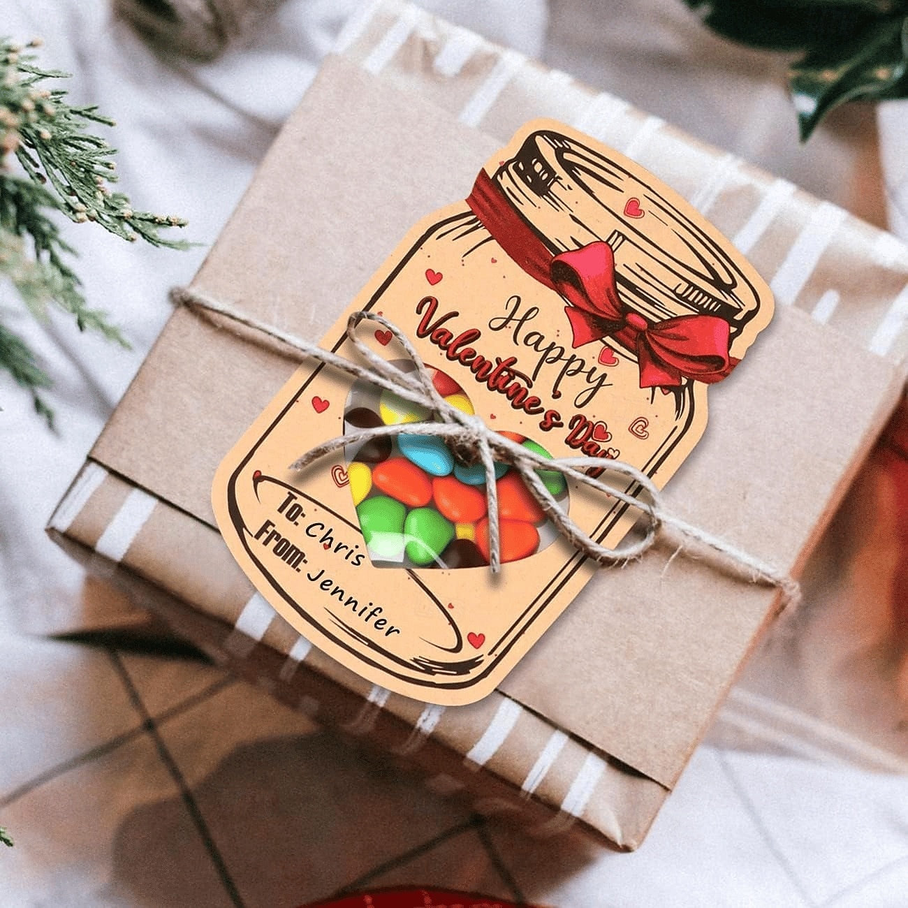Balení 60 valentýnských přáníček pro děti, valentýnské přáníčky ze zavařovací sklenice s taštičkami na pamlsky, zábavné valentýnky do třídy pro chlapce &dívčí školní oslavy (sladkosti nejsou součástí) 2026 - $8.49 –P6