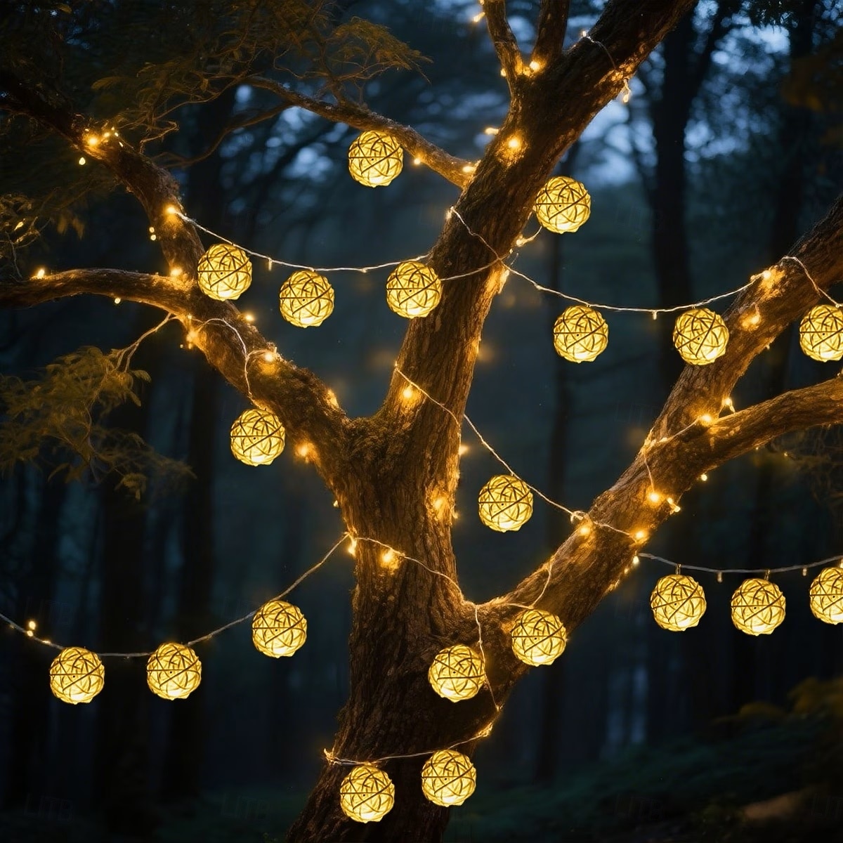 4 cm sfærisk flettet eventyrlyslenke 10/20LED batteridrevne innendørs fe-lamper er til jul, bryllup, valentinsdag, fest, hjem, hage, balkonger, verandaer og vindusutstillinger 2026 - $12.99 –P1