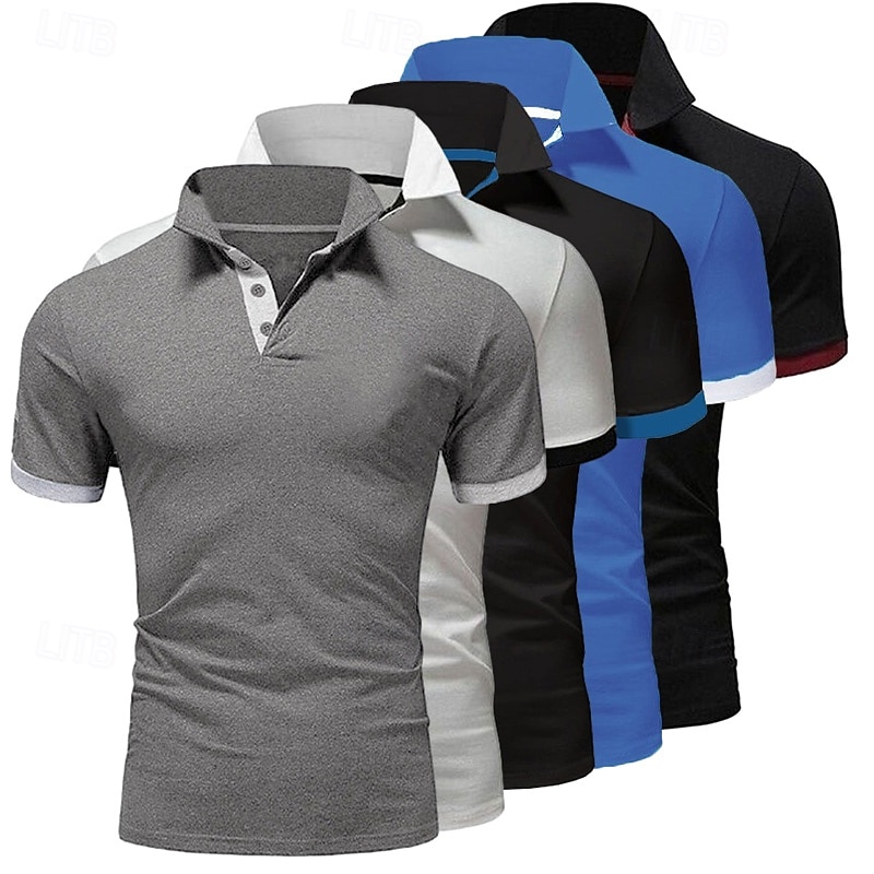 Per uomo Polo Maglia da golf Casuale Sportivo Classico Manica Corta Essenziale Tinta unica Semplice 5 pezzi Confezione multipla Estate Primavera Tutte le stagioni Vestibilità aderente 1 2 3 4 5 6 Polo del 2026 a $58.99 –P11