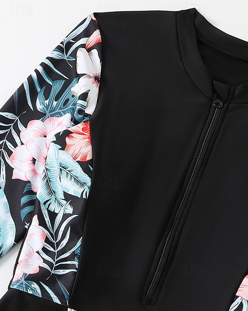 Per donna Standard Top sottomuta Tankini e bikini da surf Costumi da bagno Tropicale Con zip Protezione UV Elastico Manica Lunga Costume da Bagno Surf Immersione Nuoto Estate del 2026 a $28.99 –P9