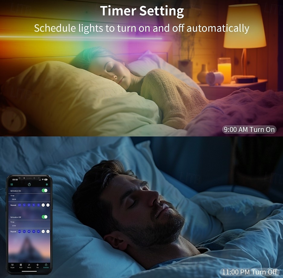 Lumières néon LED RGB+IC, lumières LED avec télécommande &Contrôle via application, étanche IP65, compatible avec une utilisation extérieure, synchronisation musicale, design personnalisable, ruban de 2026 ? $64.99 –P8