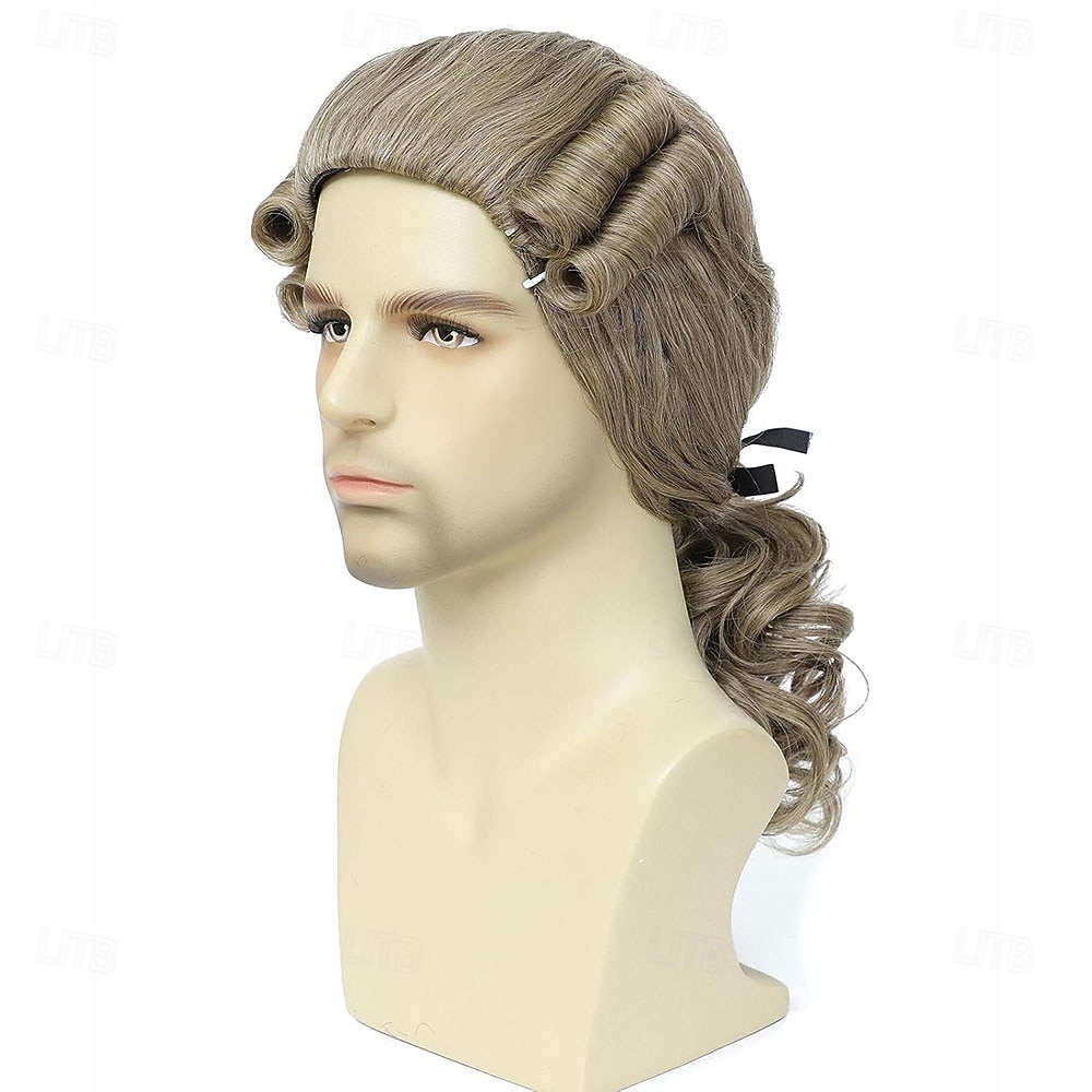 Perruque de style colonial, accessoire de costume historique, queue de cheval ondulée (blonde) de 2026 ? $23.99 –P3