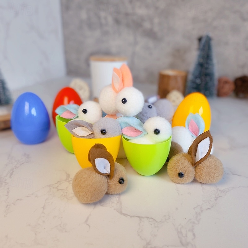 16 Pcs Easter Basket Stuffers Mini Plush Bunnies in Egg Shells, Assorted Pom Pom Rabbits for Easter Egg Hunt, Kids Party Favors, Classroom Rewards, Goodie Bag Fillers, Spring Gift Decor 2026 - $31.99 –P6