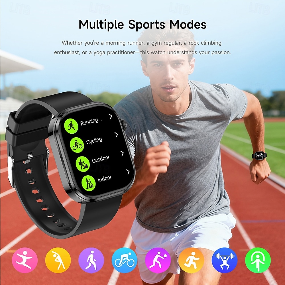 iMosi GE52 Smartwatch 1.88 Zoll Smartwatch mit Bluetooth-Anruffunktion Schrittzähler Anruferinnerung Aktivitäts-Tracker Kompatibel mit Android iOS Unisex Freisprechanrufe Mediensteuerung Schrittzähler 2026 - $60.88 –P8