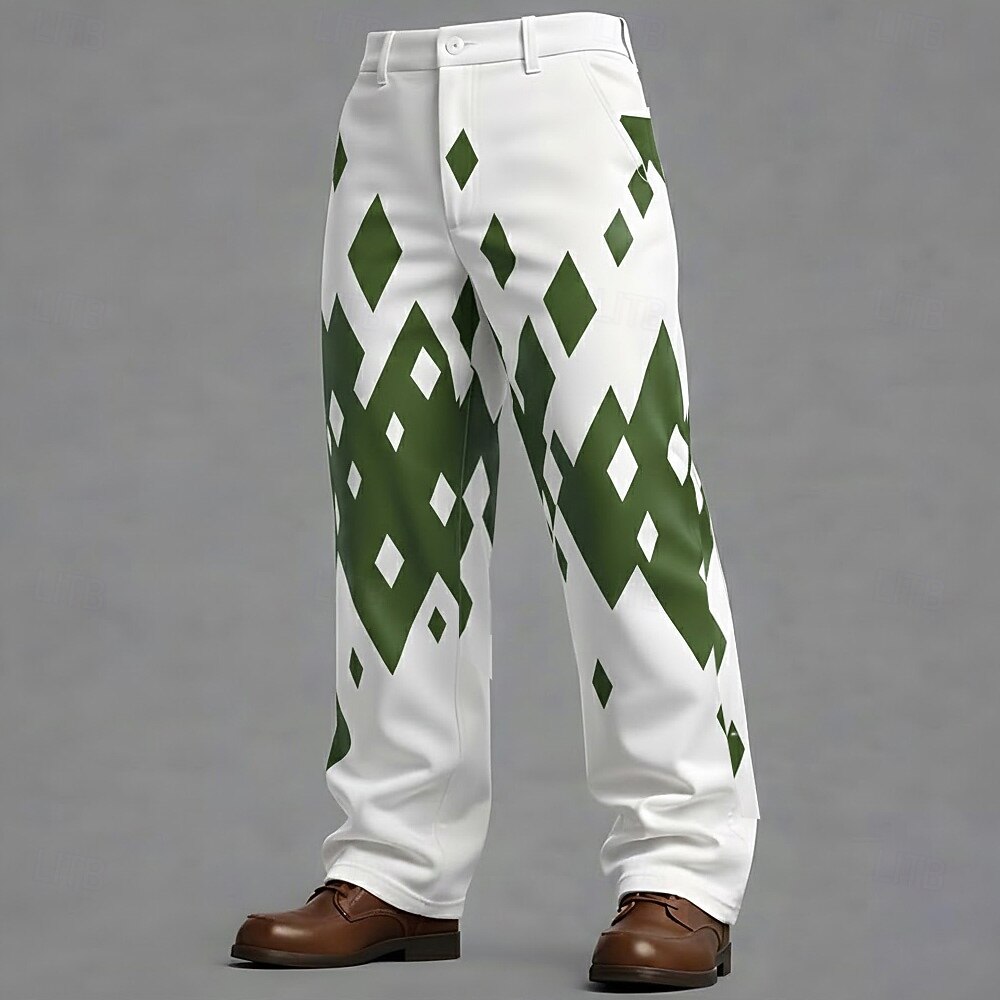 Ανδρικά Γεωμετρικό Πλέγμα / καρό Αφηρημένο Παντελόνια Παντελόνι επίσημο Παντελόνι κοστούμι Μεσαία Μέση Καθημερινό ΕΞΩΤΕΡΙΚΟΥ ΧΩΡΟΥ Καθημερινή Ένδυση 2026 - $31.99 –P2