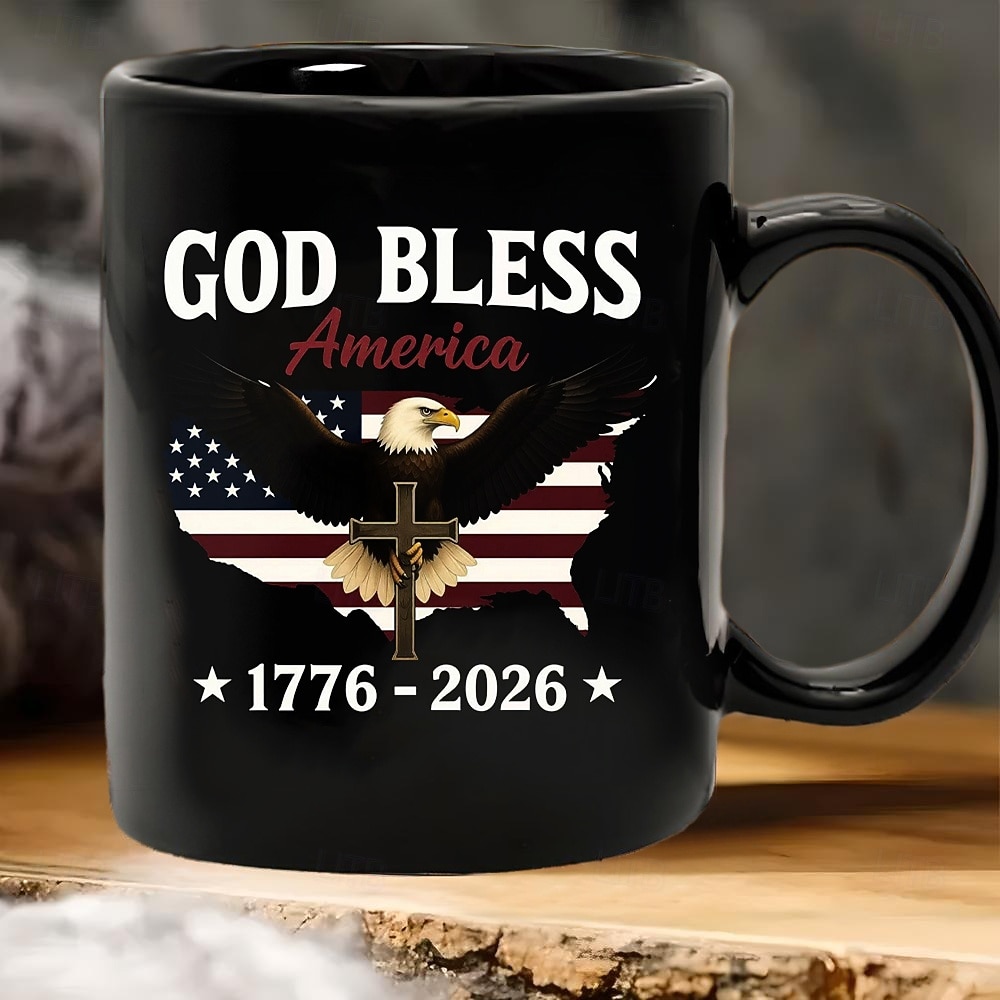 USA 250-årsjubileumskrus Patriotisk gave Semiquincentennial keramisk kaffekrus 1776-2026 Uavhengighetsdagen 4. juli gave til menn og kvinner Mikrobølgeovn og oppvaskmaskin trygg 2026 - $16.99 –P4