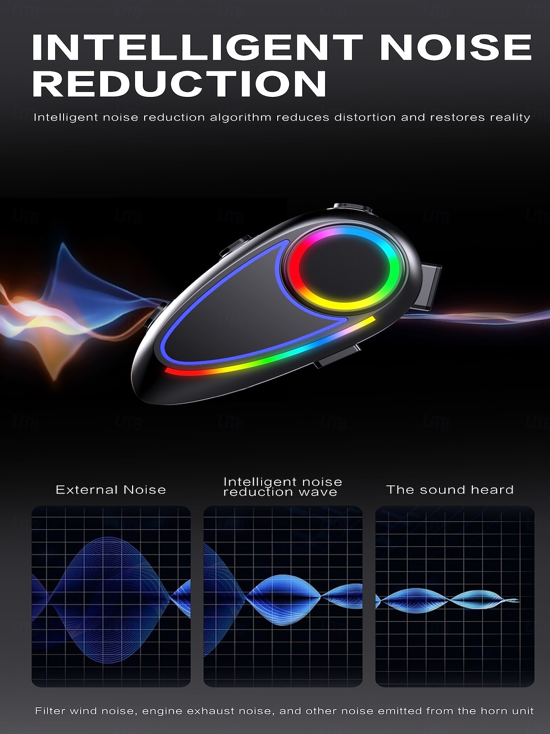 K17 Helmet Bluetooth Earphones Cycling Super Bass Colorful Atmosphere Light Capacitive Microphone Intelligent Voice Assistant 2026 - $28.99 –P6
