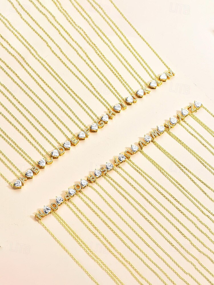 Ankelkjede med initialer til kvinner og hjerteformet cz-anheng, ankelkjede i legering med bokstaver, 26 alfabetalternativer, justerbar kjede, elegante minimalistiske smykker til valentinsdag og morsdagsgaver 2026 - $11.99 –P7