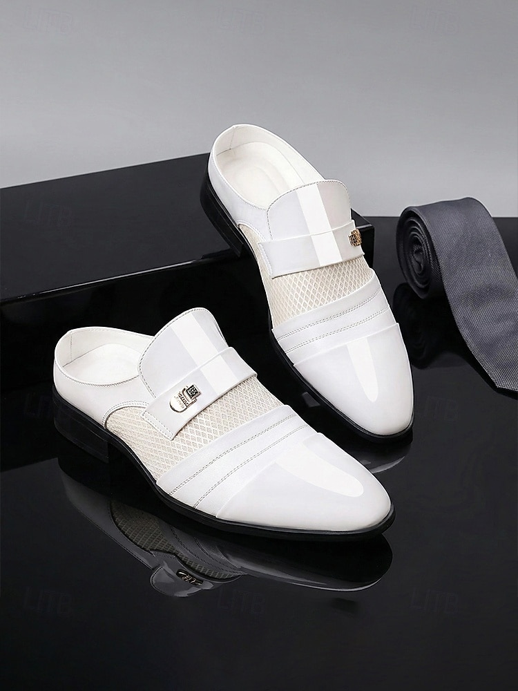 Brune herreloafers i kunstskinn til bryllup, slip-on-design med polert finish, klassisk elegant stil, ideell for brudgommer, bryllupsgjester og formelle arrangementer 2026 - $46.99 –P6