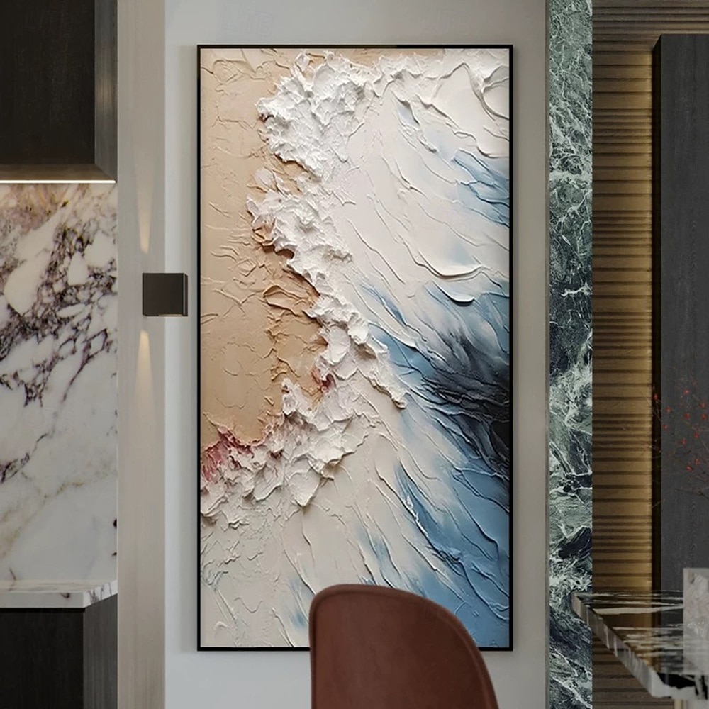 Mintura, peinture à l'huile sur toile représentant des vagues océaniques, peinte à la main. Art mural moderne, abstrait et texturé, idéal pour la décoration intérieure. Toile roulée, sans cadre ni de 2026 ? $80.99 –P1