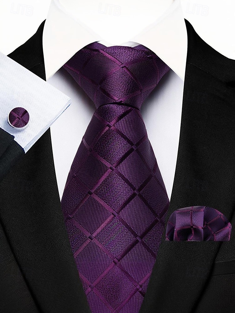 Набор мужских галстуков, нагрудных платков и запонок, полиэстер, разноцветные, для торжественных случаев, жениха, свадьбы, Дня святого Валентина, деловых мероприятий. 2026 - MXN $275.35 –P16