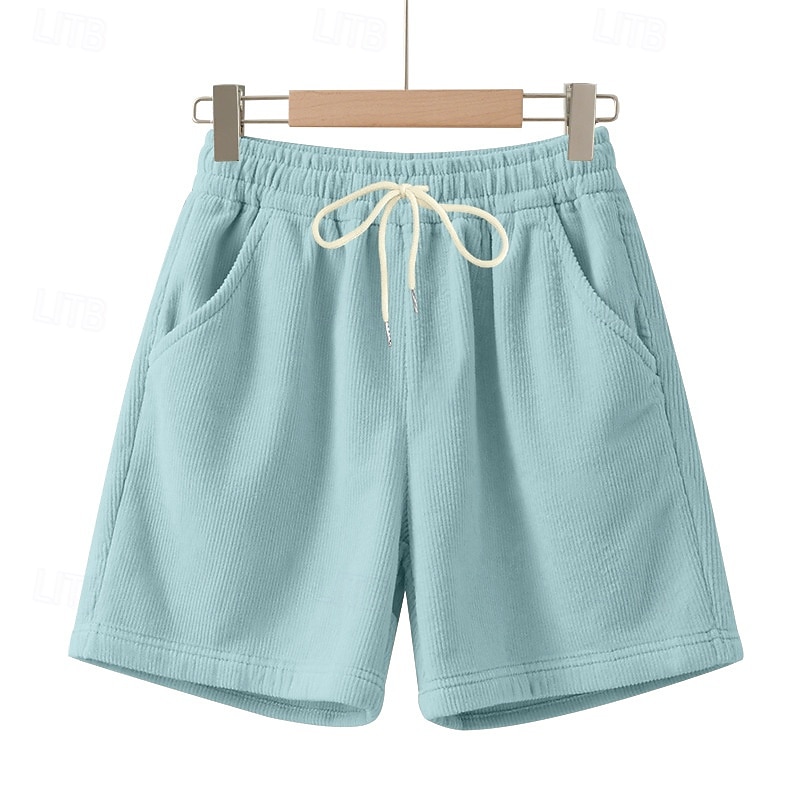 Per uomo Shorts Pantaloncini casual Pantaloncini di velluto a coste Tasca Elastico in vita Semplice Comodità Traspirante Sopra il ginocchio Casuale All'aperto Spiaggia Vacanza Moda Nero Bianco del 2026 a $20.99 –P9