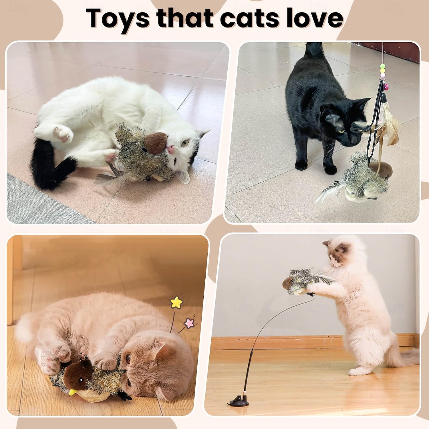 لعبة قطيفة محاكاة نداء الطيور ذاتية الارتفاع، بما في ذلك لعبة القطط ولعبة الحيوانات الأليفة 2026 - ZAR R399.3 –P6