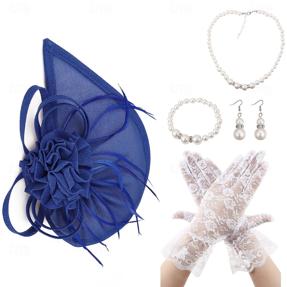 Derby Guanti Collana Cappello Fascinator Gentildonna Costume Per donna Mascherata Ascot Festival delle corse di cavalli Adulti Copricapo del 2026 a $31.99 –P2