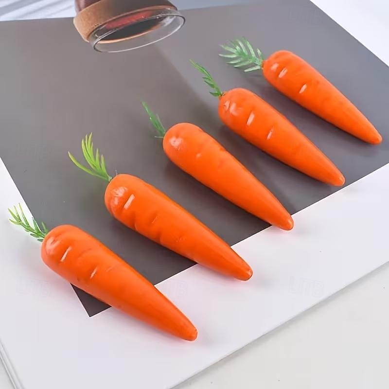25 st konstgjorda morotshängen i plastskum. Simulerade grönsaker för semesterhus- och köksdekoration - påsktemafest, väggkonst 2026 - $12.99 –P4