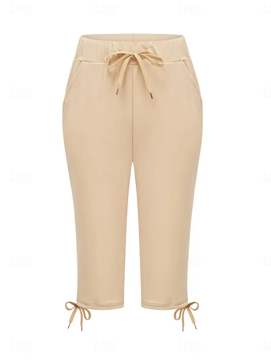 Γυναικεία Κάπρι παντελόνια κινέζικα Κολάν Κομψό στυλ street Καθημερινό Μήκος μοσχάρι Μεσαία Μέση Σκέτο Κορδόνι Τσέπη Άνετα Άνεση Ελαστικό Καθημερινά ΕΞΩΤΕΡΙΚΟΥ ΧΩΡΟΥ Διακοπές 2026 - $22.99 –P15