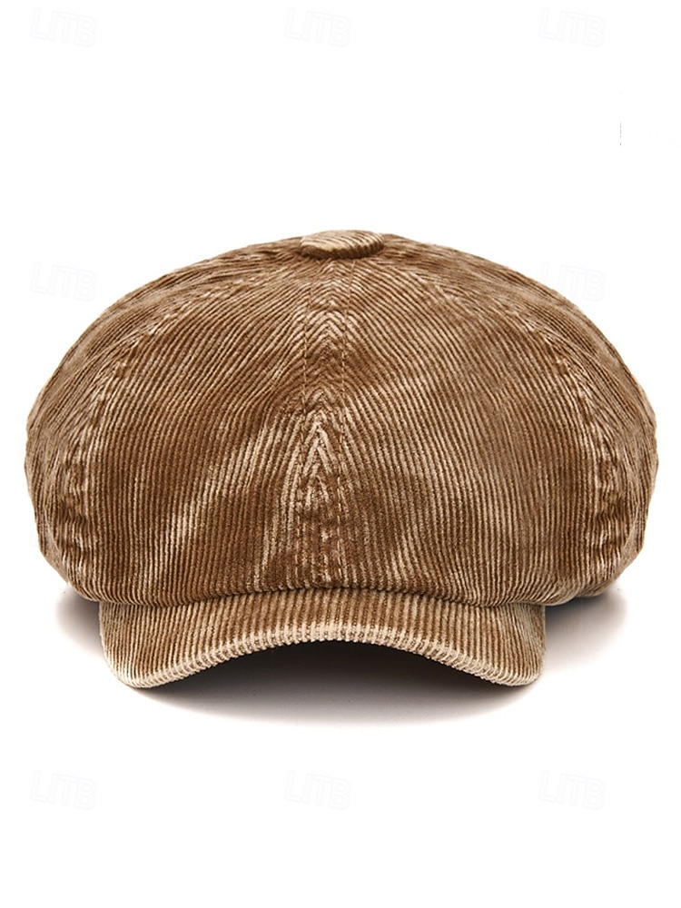 férfi poliészter kordbársony barett sapka – több színben – hétköznapi és hétköznapi viselet 2026 - $14.99 –P4