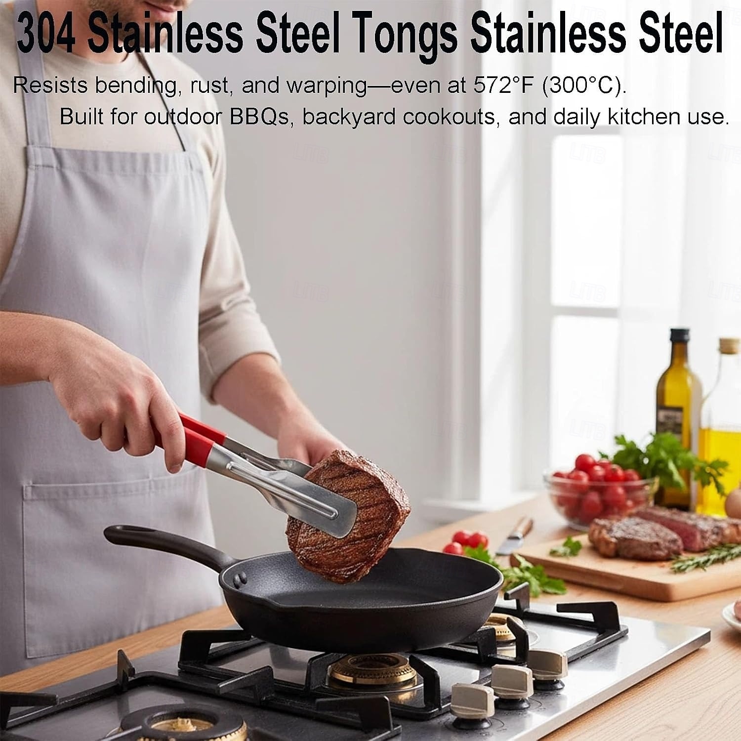 2pcs Stainless Steel Barbecue Clip, Fish Frying Spatula with Anti-Slip Comfortable Grip, Suitable for Flipping Fish, Eggs, Pizza, Steak, and Fries, Ideal for Home and Restaurant, Outdoor Barbecue Use 2026 - $19.99 –P5